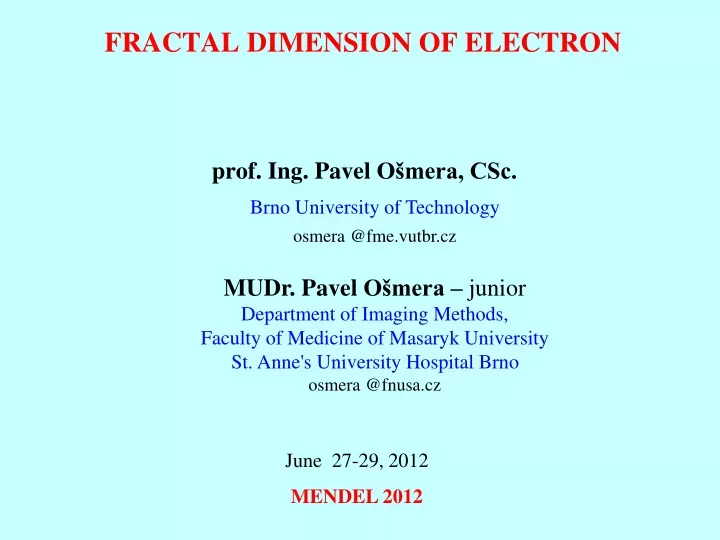 fractal dimension of electron