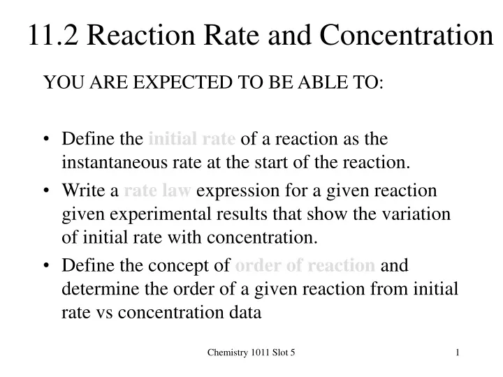 11 2 reaction rate and concentration