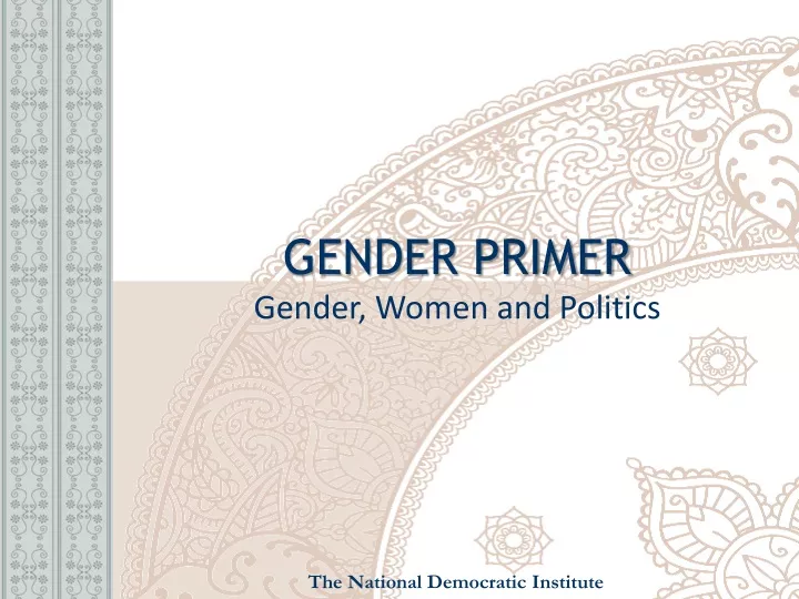 gender primer gender women and politics