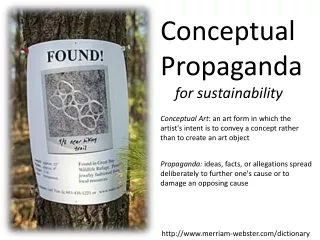 Conceptual  Propaganda for sustainability