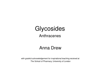 Glycosides Anthracenes