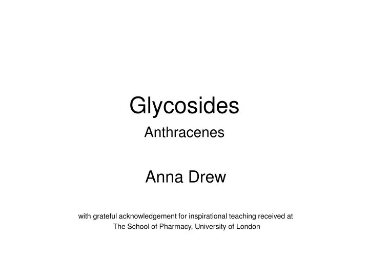 glycosides anthracenes