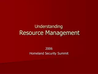 Understanding Resource Management