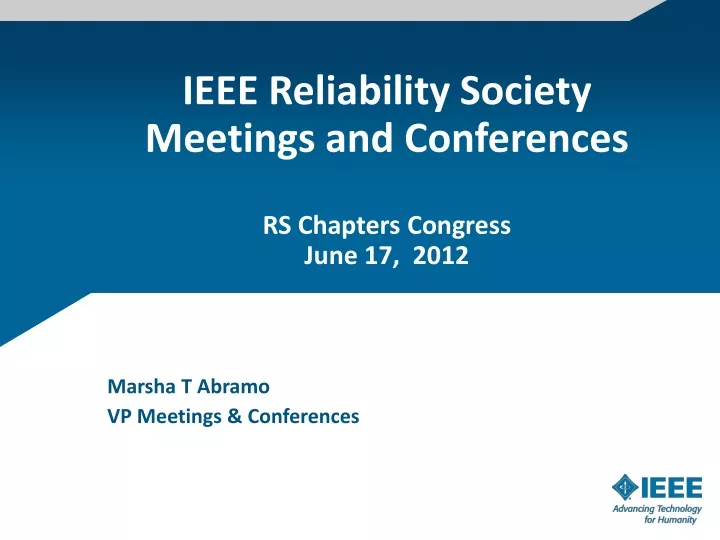 ieee reliability society meetings and conferences