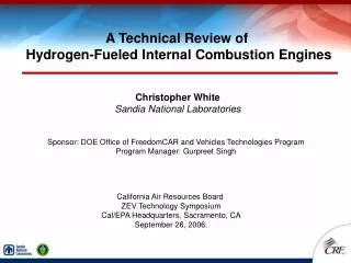 A Technical Review of  Hydrogen-Fueled Internal Combustion Engines