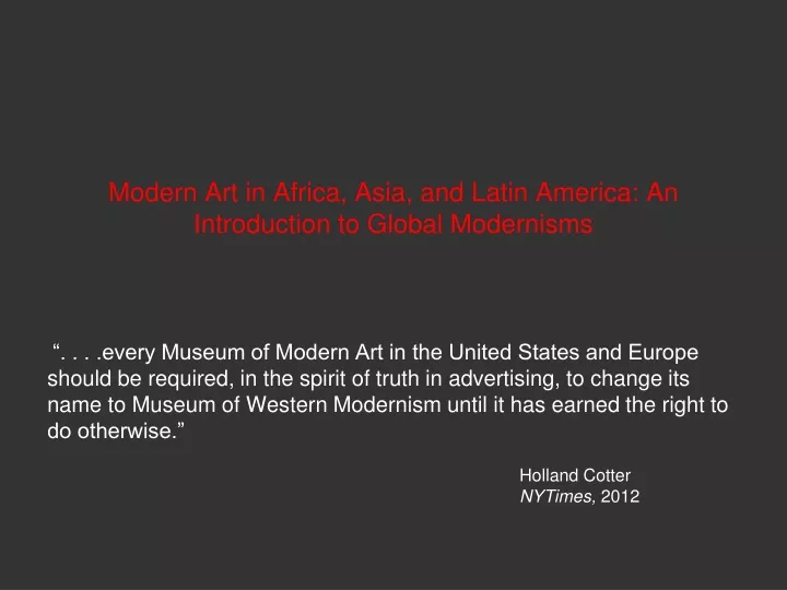 modern art in africa asia and latin america an introduction to global modernisms