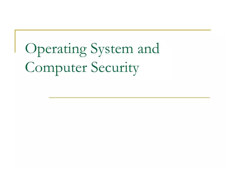 operating system and computer security