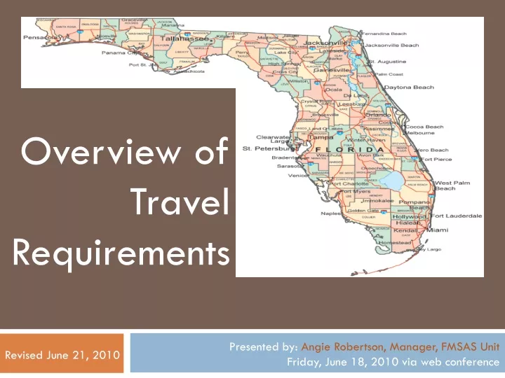 overview of travel requirements