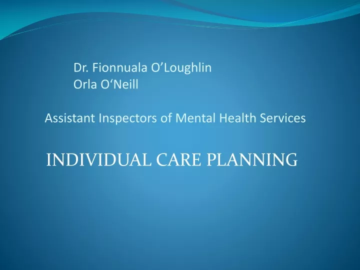 individual care planning