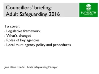 Councillors' briefing:  Adult Safeguarding 2016