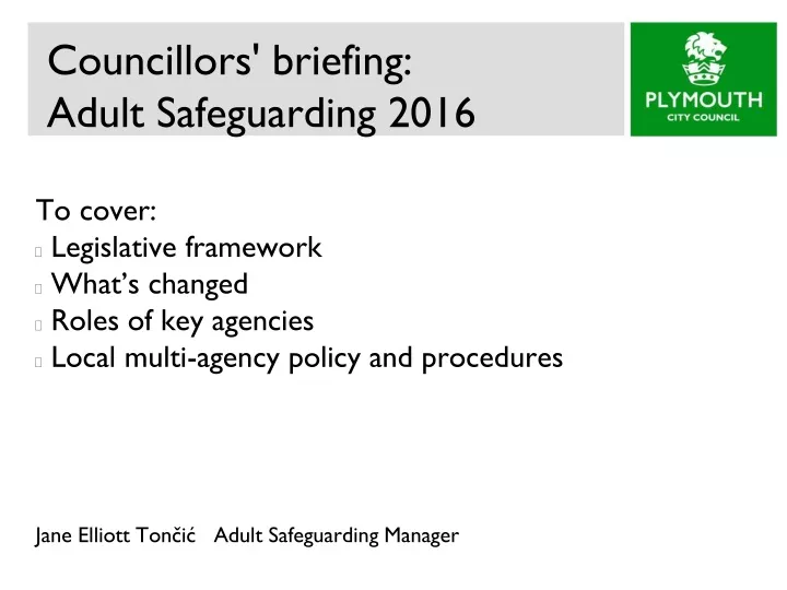 councillors briefing adult safeguarding 2016