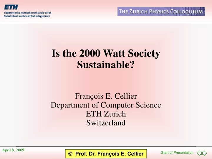 is the 2000 watt society sustainable