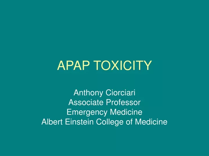apap toxicity