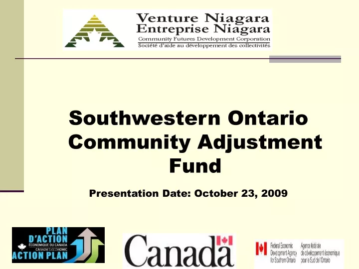 southwestern ontario community adjustment fund