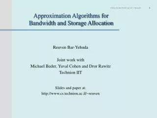 Approximation Algorithms for  Bandwidth and Storage Allocation