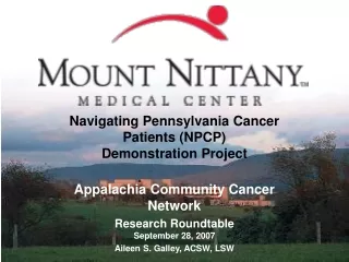 Navigating Pennsylvania Cancer Patients (NPCP)   Demonstration Project