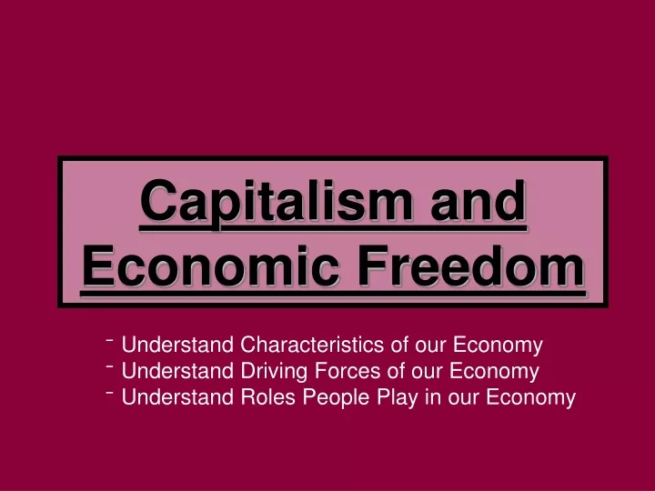 capitalism and economic freedom
