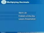 Multiplying Decimals Course 1: Lessons and Examples - slide 1