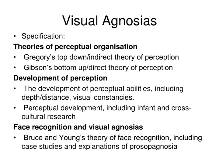 visual agnosias