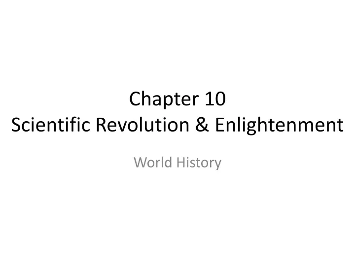 chapter 10 scientific revolution enlightenment