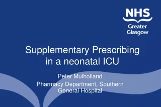 Supplementary Prescribing in a neonatal ICU