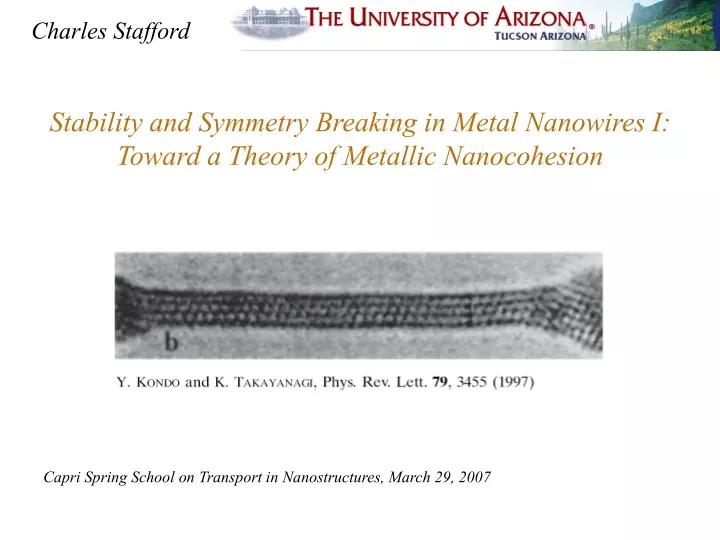 stability and symmetry breaking in metal nanowires i toward a theory of metallic nanocohesion