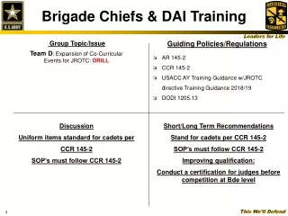 Brigade Chiefs &amp; DAI Training