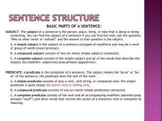 Sentence structure