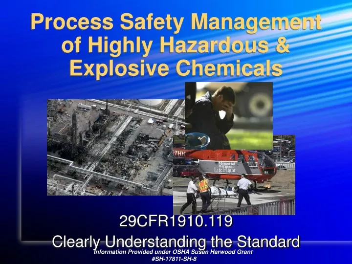 process safety management of highly hazardous explosive chemicals