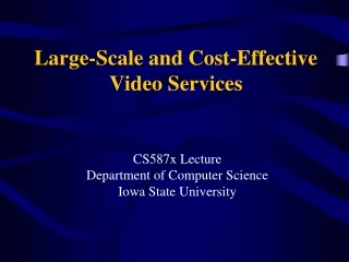 Large-Scale and Cost-Effective Video Services