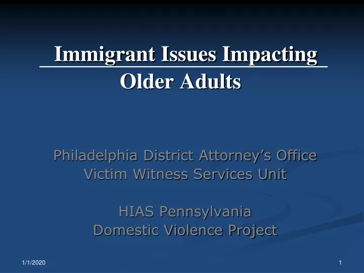 immigrant issues impacting older adults