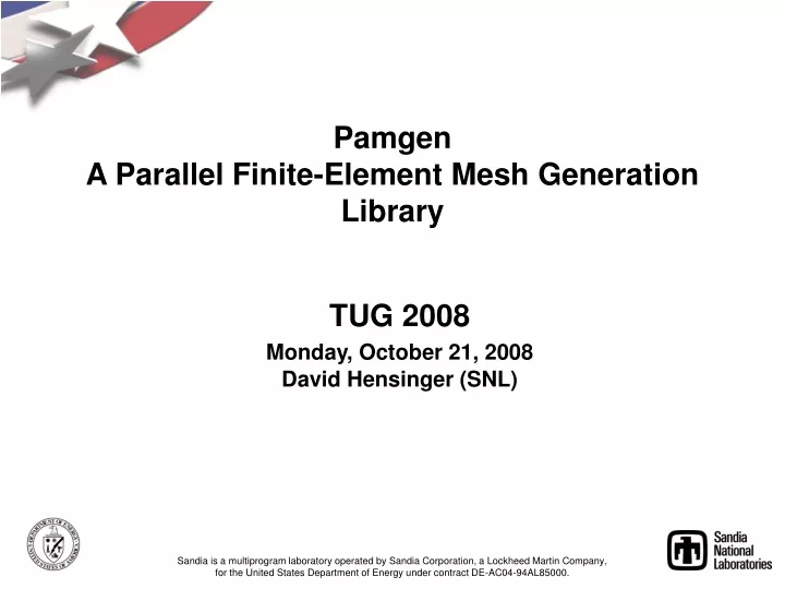 pamgen a parallel finite element mesh generation library