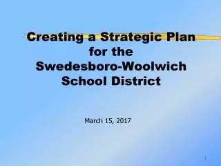 Creating a Strategic Plan  for the  Swedesboro-Woolwich  School District