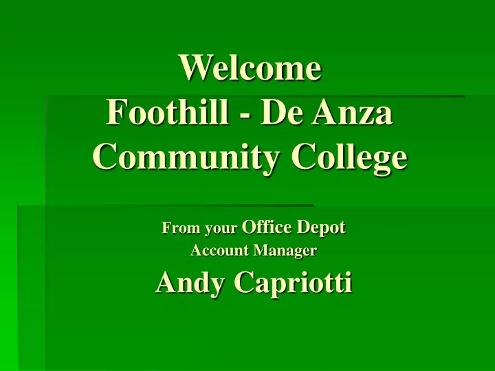 welcome foothill de anza community college