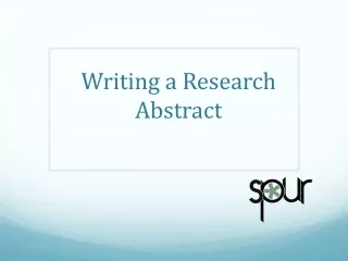 Writing a Research Abstract