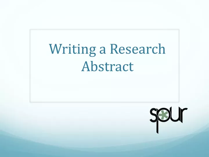 writing a research abstract