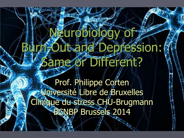 neurobiology of burn out and depression same or different