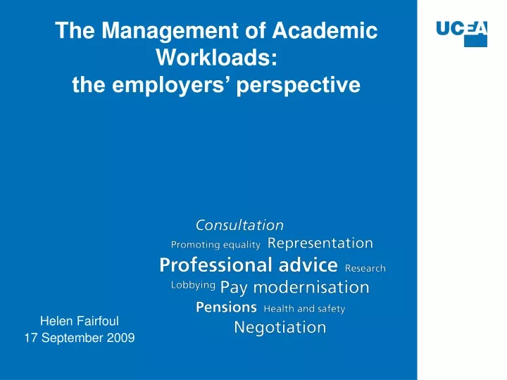 the management of academic workloads the employers perspective