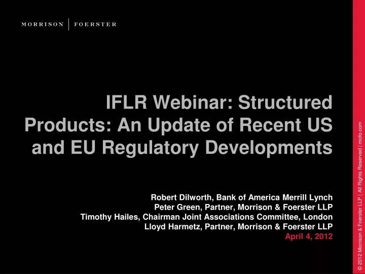 iflr webinar structured products an update