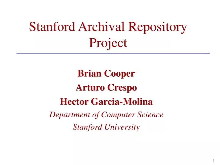 stanford archival repository project