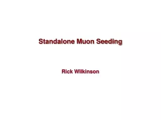Standalone Muon Seeding