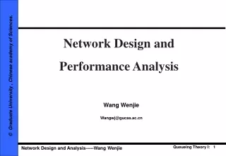 Network Design and  Performance Analysis