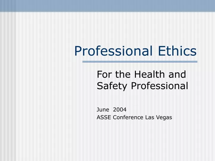 professional ethics