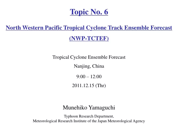 topic no 6 north western pacific tropical cyclone