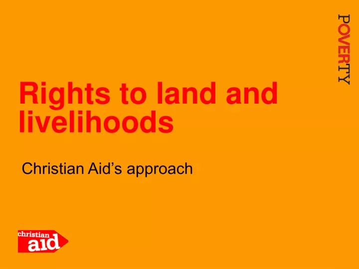 rights to land and livelihoods