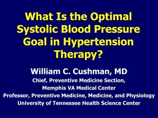 What Is the Optimal Systolic Blood Pressure Goal in Hypertension Therapy?