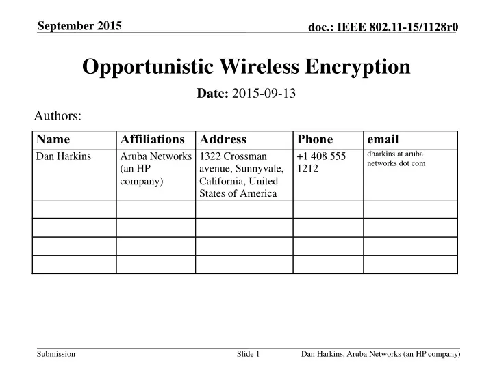 opportunistic wireless encryption