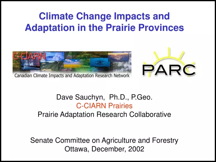 climate change impacts and adaptation