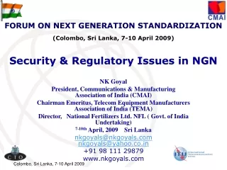Security &amp; Regulatory Issues in NGN