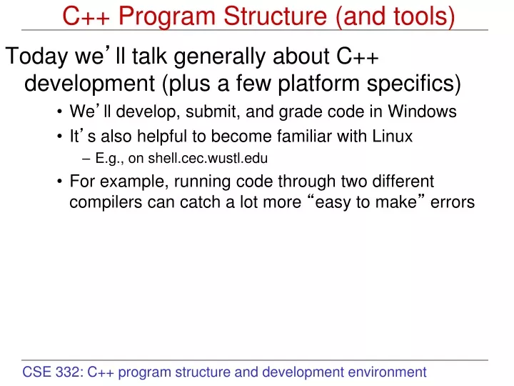 c program structure and tools